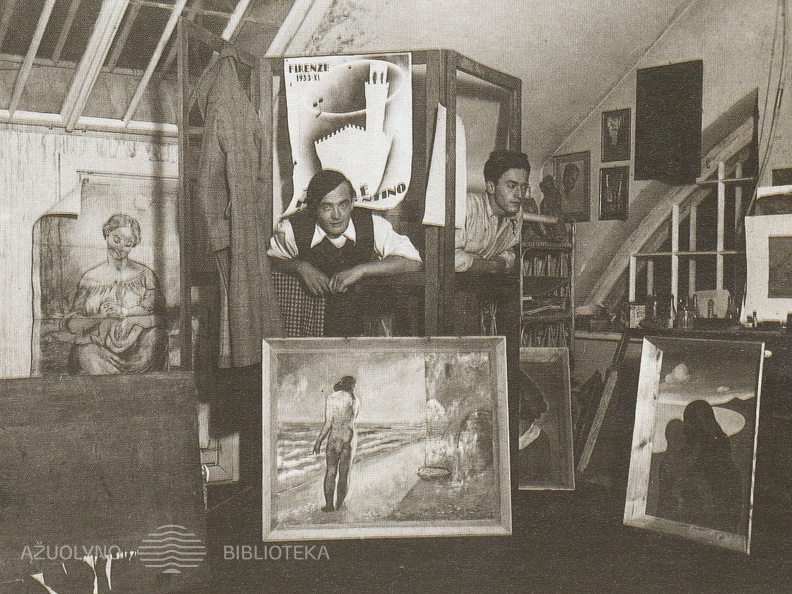 Rimtas Kalpokas su architektu E. Jurkša tarp Moncoje sukurtų darbų