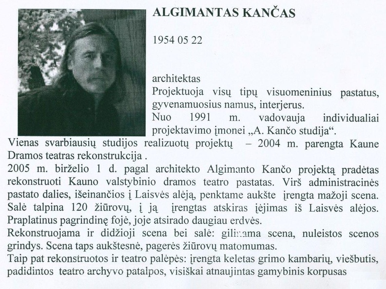 Architektas Algimantas Kančas