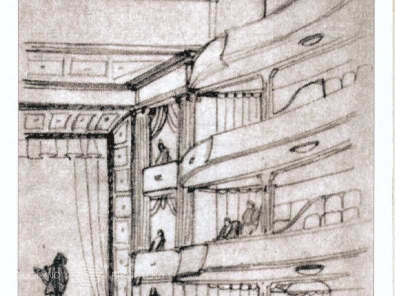 V. Dubeneckio Valstybės teatro interjero eskizas