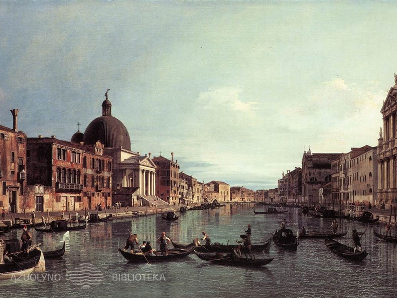 Canaletto. Didysis kanalas, žiūrint iš  pietvakarių pusės. Apie 1738 m.