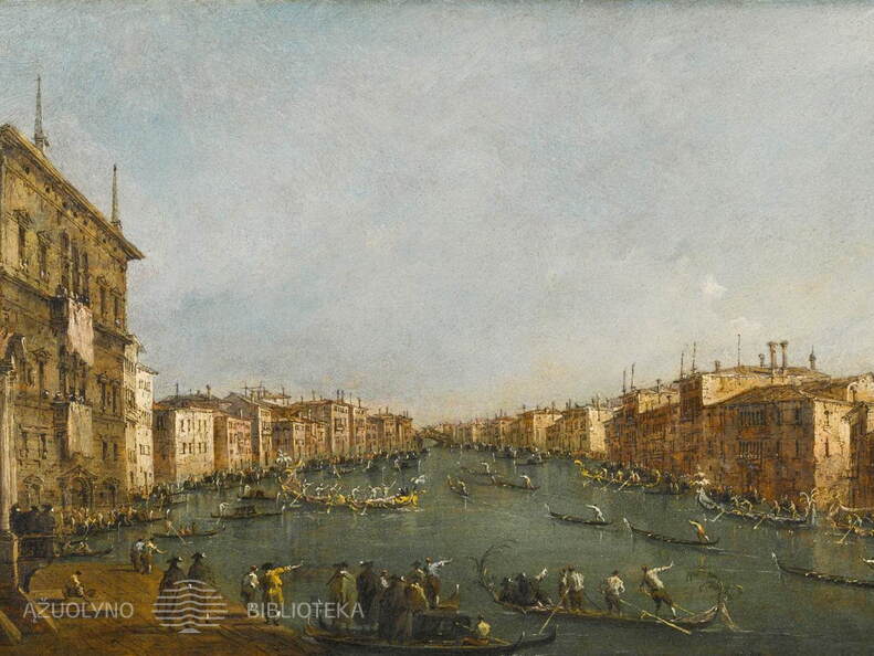 Francesco Guardi. Regata Didžiajam kanale. XVIII a.