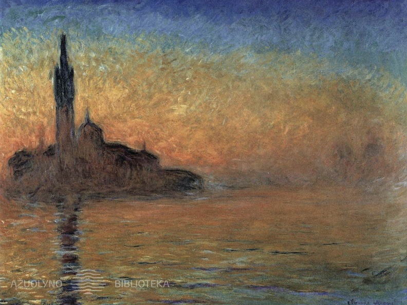Claude Monet. Saulėlydis Venecijoje. 1908 m.