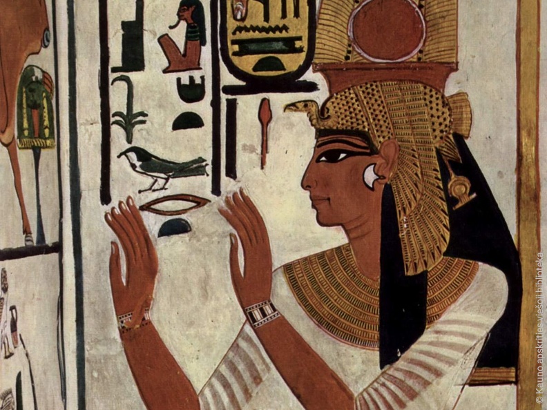 Karalienė Nefertari. Sienų tapyba. Egiptas. XIII a. pr. Kr.