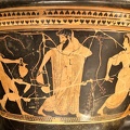 Dionisas, Silenas ir menadė. Keramika. Apie 520–510 m. pr. Kr.