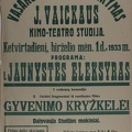 Juozo Vaičkaus kino teatro-studijos afiša. 1933 m.