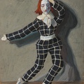OLGA DUBENECKIENĖ-KALPOKIENĖ ARLEKINO KOSTIUMU. ŠARŽAS