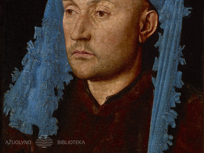 Janas van Eikas. Vyras su mėlyna kepure. Apie 1430 m.