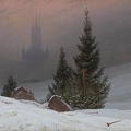 Kasparas Davidas Frydrichas. Žiemos peizažas su bažnyčia. 1811 m.