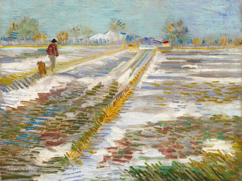 Vincentas van Gogas. Peizažas su sniegu. 1888 m.