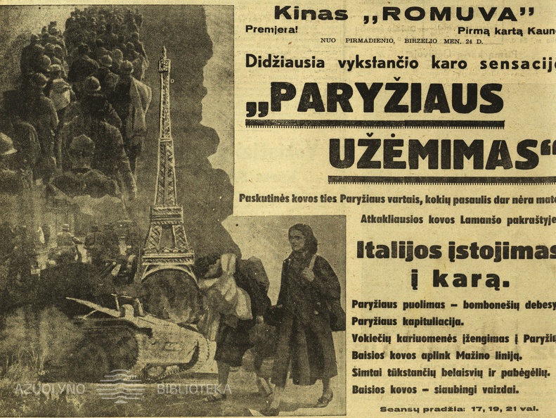 Lietuvos žinios. - 1940, birž. 24, p. 6.