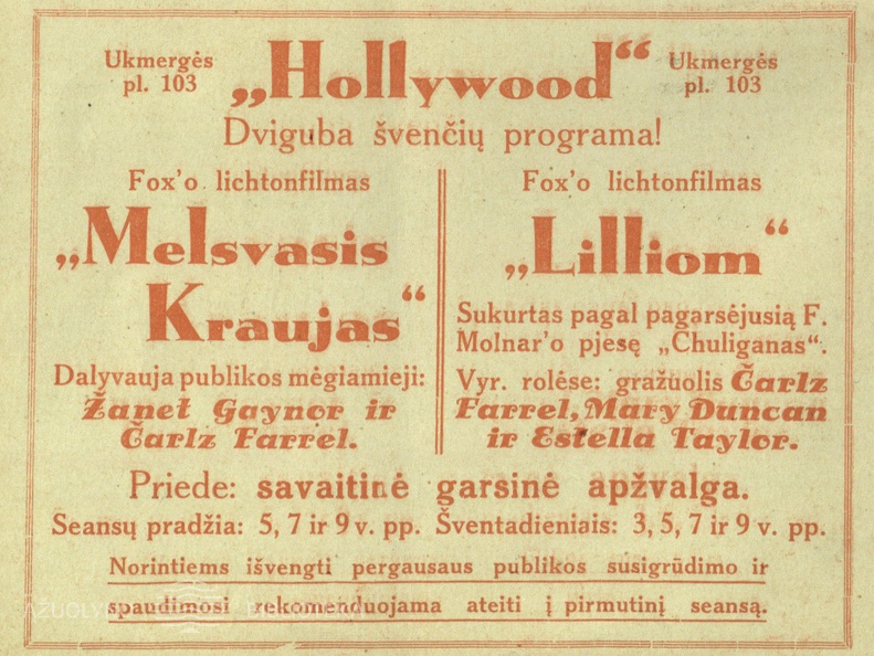 Hollywood. - 1931, Nr. 5, p. 2.