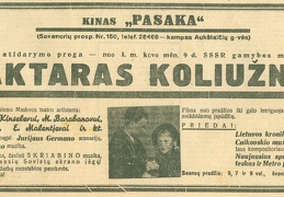 Lietuvos žinios. - 1940, kov. 11, p. 5.