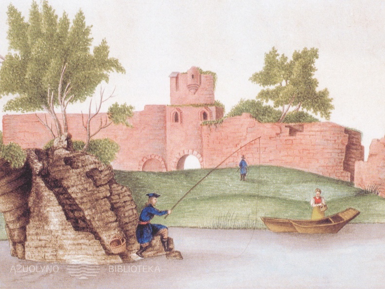 Kauno pilies griuvėsiai. K. Kainkos piešinys. 1843 m.