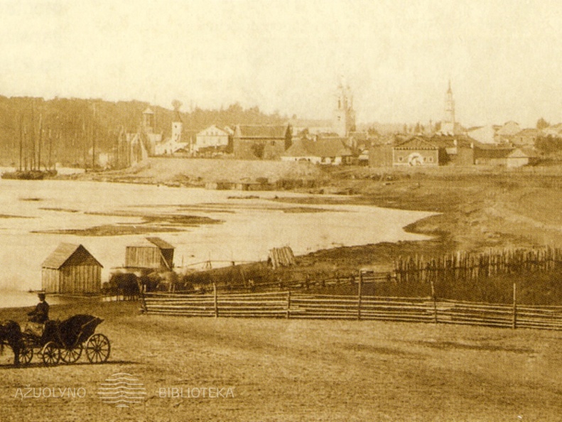 Nemuno ir senamiesčio vaizdas. 1861 m. Fotogr. A. Rohrbachas