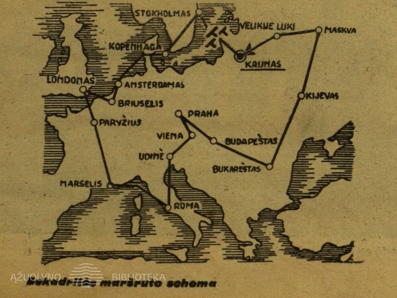 Eskadrilės maršruto schema