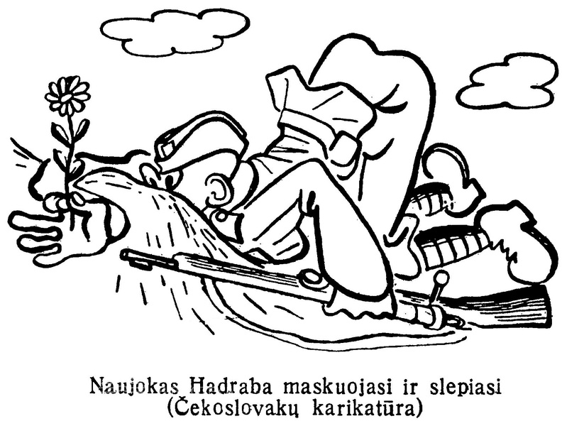 Naujokas Hadraba maskuojasi ir slepiasi