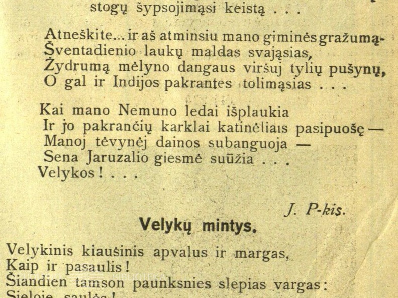 Velykoms. Velykų mintys