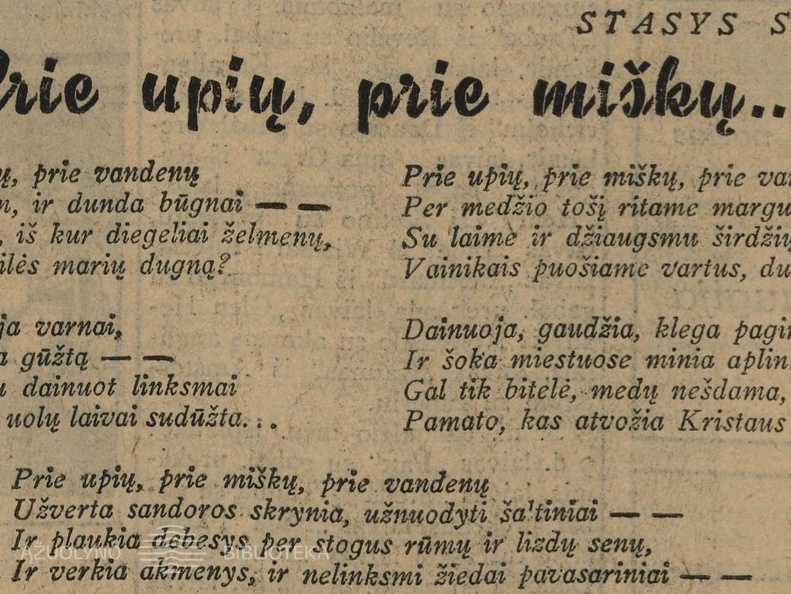Prie upių, prie miškų...