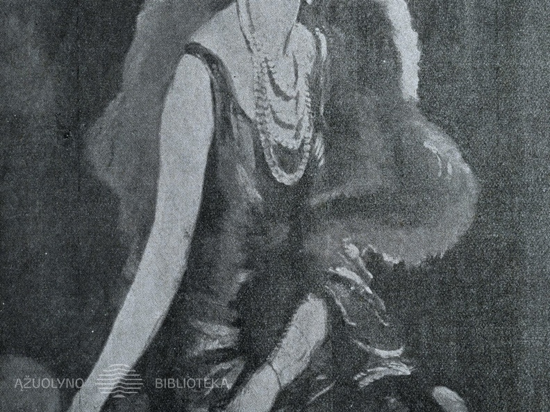 Moderniškos moters portretas. Dailininkas J. G. Domergue.