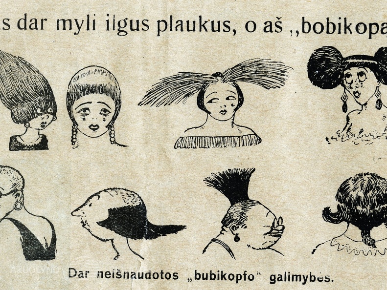 Karikatūristų idėjos bubikopfo stiliaus šukuosenai