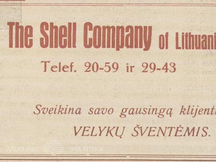 Shell kompanijos sveikinimas