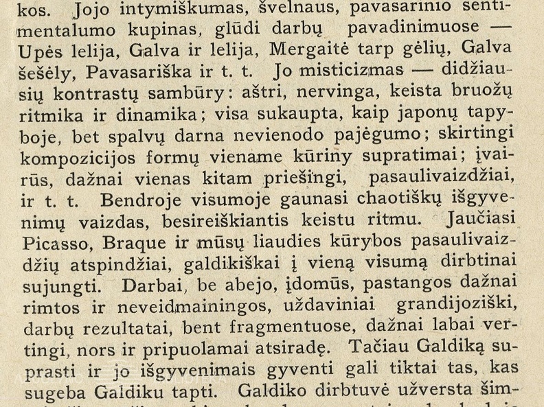 Lietuviško moderninio meno keliais: „Ars“ parodos proga: [trumpai apie A. Galdiką p. 389]
