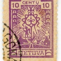 Pašto ženklas. Nominalas – 10 centų. Dailininkas Adomas Galdikas.