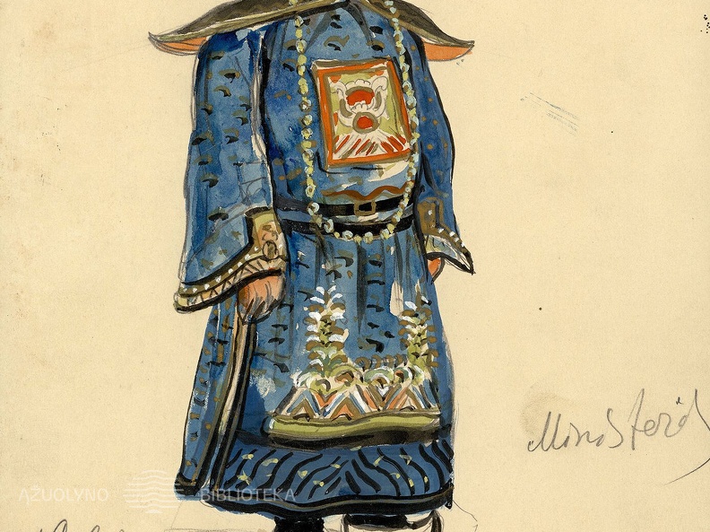 Ministerio kostiumo eskizas K. Gocci „Princesė Turandot“.