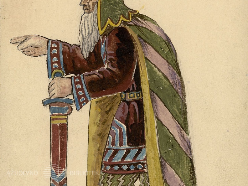 Balgano kostiumo eskizas Vinco Krėvės Mickevičiaus dramai „Šarūnas“.