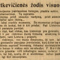 F. Bortkevičienės žodis visuomenei: [Paleidus ją iš kalėjimo,