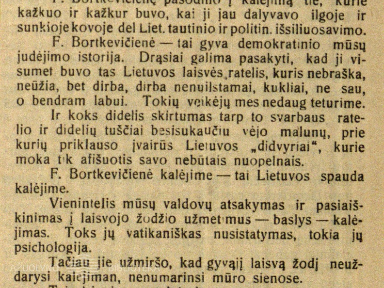 Felicija Povickaitė-Bortkevičienė: [biografija skelbiama šalia žinios apie jos įkalinimą]