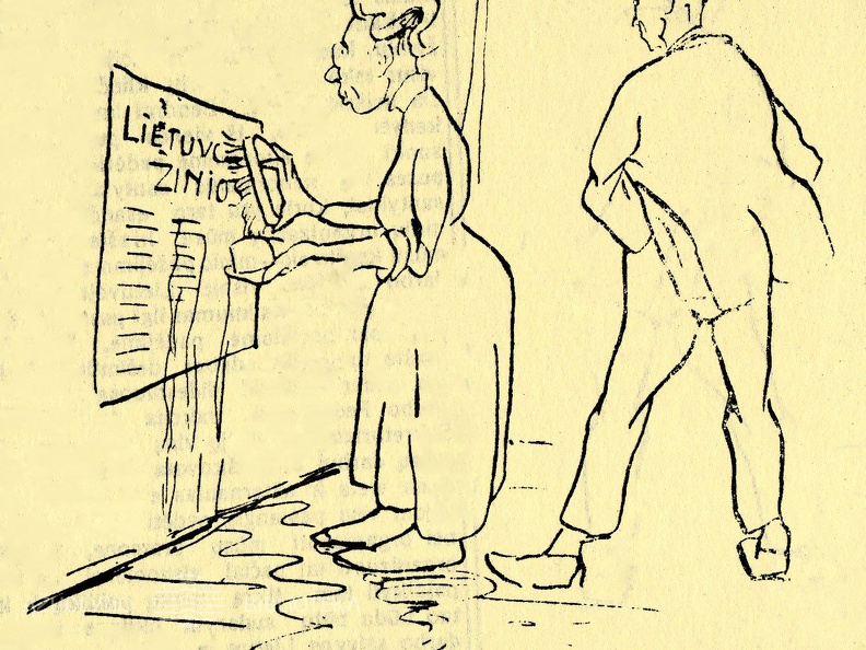 Pletkų redakcijoj: [karikatūroje pavaizduota F. Bortkevičienė