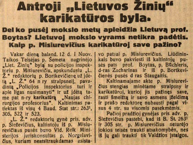 Antroji „Lietuvos žinių“ karikatūros byla // Lietuvos žinios.