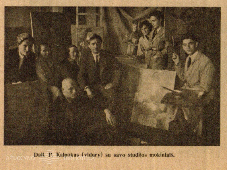 Dail. P. Kalpokas (viduryje) su savo studijos mokiniais: 