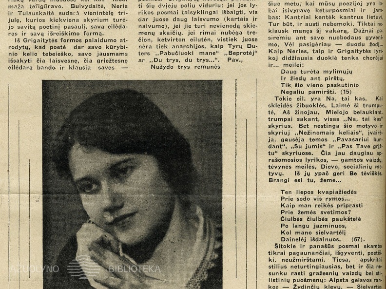K. Grigaitytė. Akys pro vėduoklę: [rec.] / J. Brazaitis