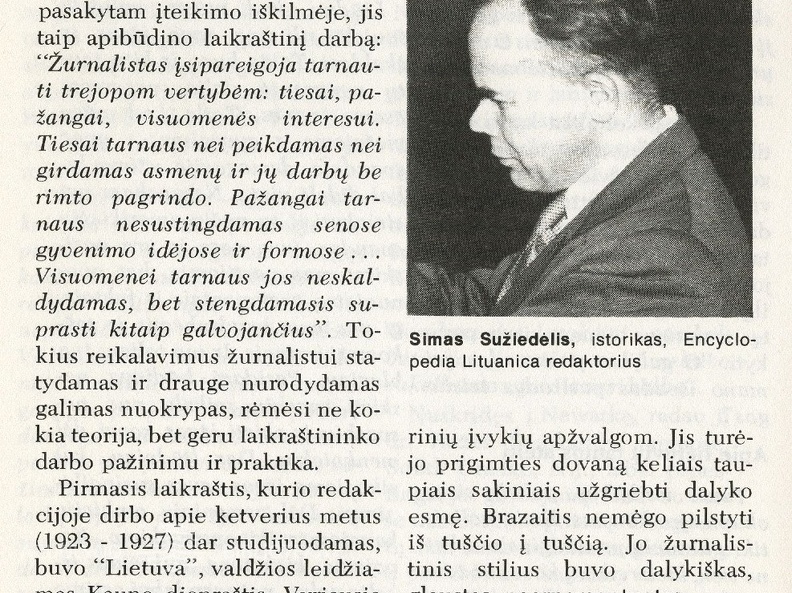 Juozas Brazaitis – žurnalistas / Simas Sužiedėlis // Į laisvę