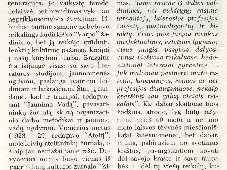 Juozas Brazaitis – žurnalistas / Simas Sužiedėlis // Į laisvę.