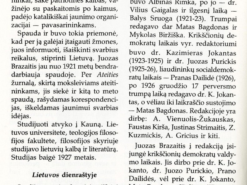 Prof. Juozas Brazaitis prie redaktoriaus stalo