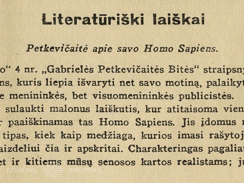 Literatūriški laiškai: Petkevičaitė apie savo Homo Sapiens