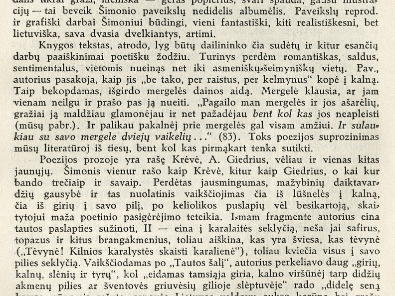 Kazimieras Šimonis: Girių giesmės: [rec.] / J. Brazaitis.