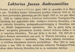 Lektorius Juozas Ambrazevičius: [Trumpa VDU