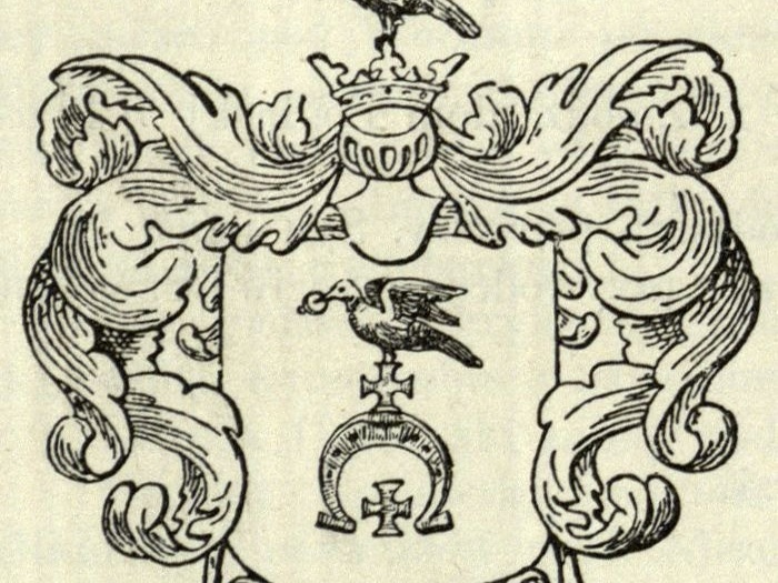 Slepwron odmienny: [Kamenskių giminės herbas Juodvarnis]