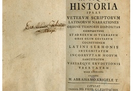 Antiqua historia... / Abrahamo Krigele. – Lipsiae: