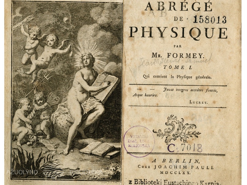 Abrege de phisique / [Jean Henri Samuel] Formey.
