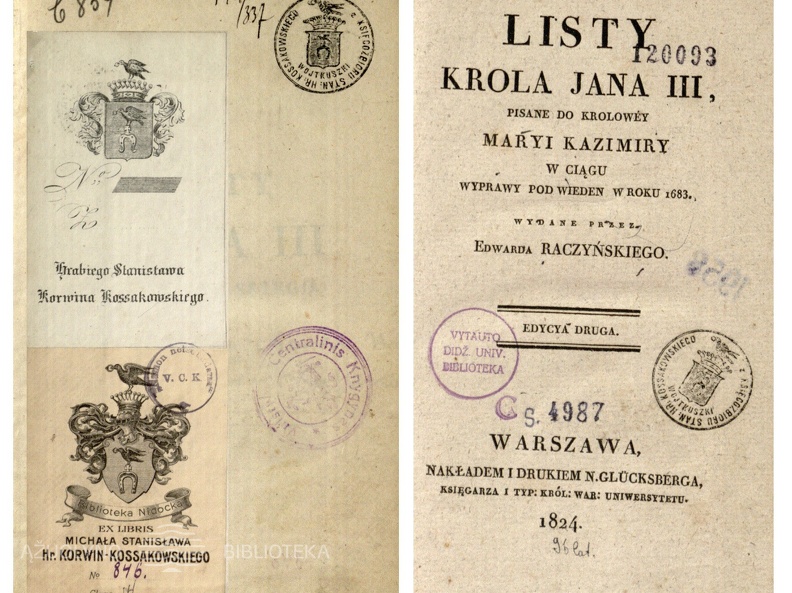 Listy Krola Jana III, pisane do krolowey Maryi Kazimiry 