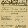 Sveikinimas su šv. Velykomis. Saulutė, 1925, nr. 8, p. nenumeruotas.