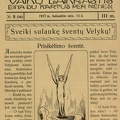 Sveikinimas su šv. Velykomis. Saulutė, 1927, nr. 8