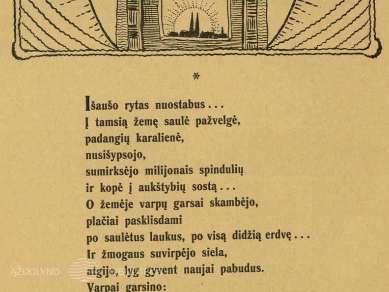 Krislelio (A. Giedraičio) eilėraščio „Išaušo rytas nuostabus...“