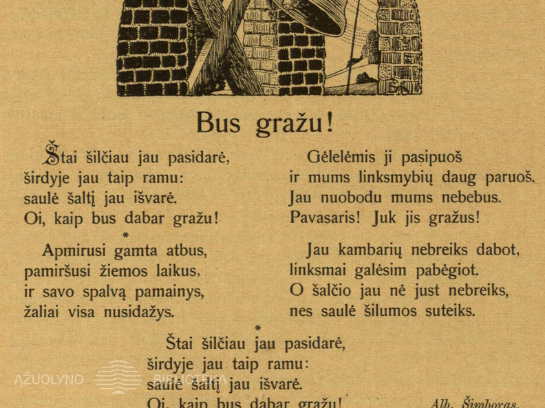 Šimboro Alb. eilėraščio „Bus gražu!“ atsklanda ir užsklanda. 