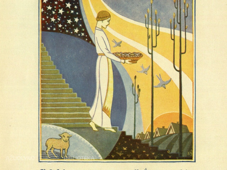 Velykė. Dailininkas K. Šimonis. Saulutė, 1931, nr. 7, p. nenumeruotas.